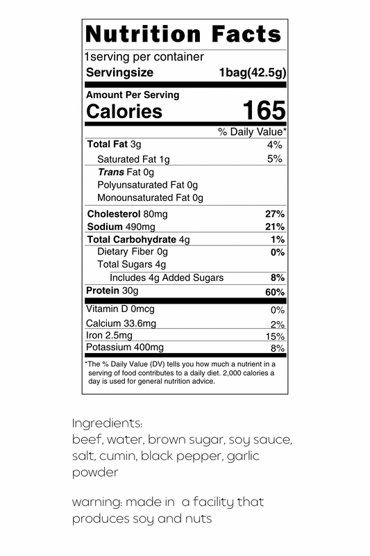 Cumin Beef Jerky (1.5oz bag)