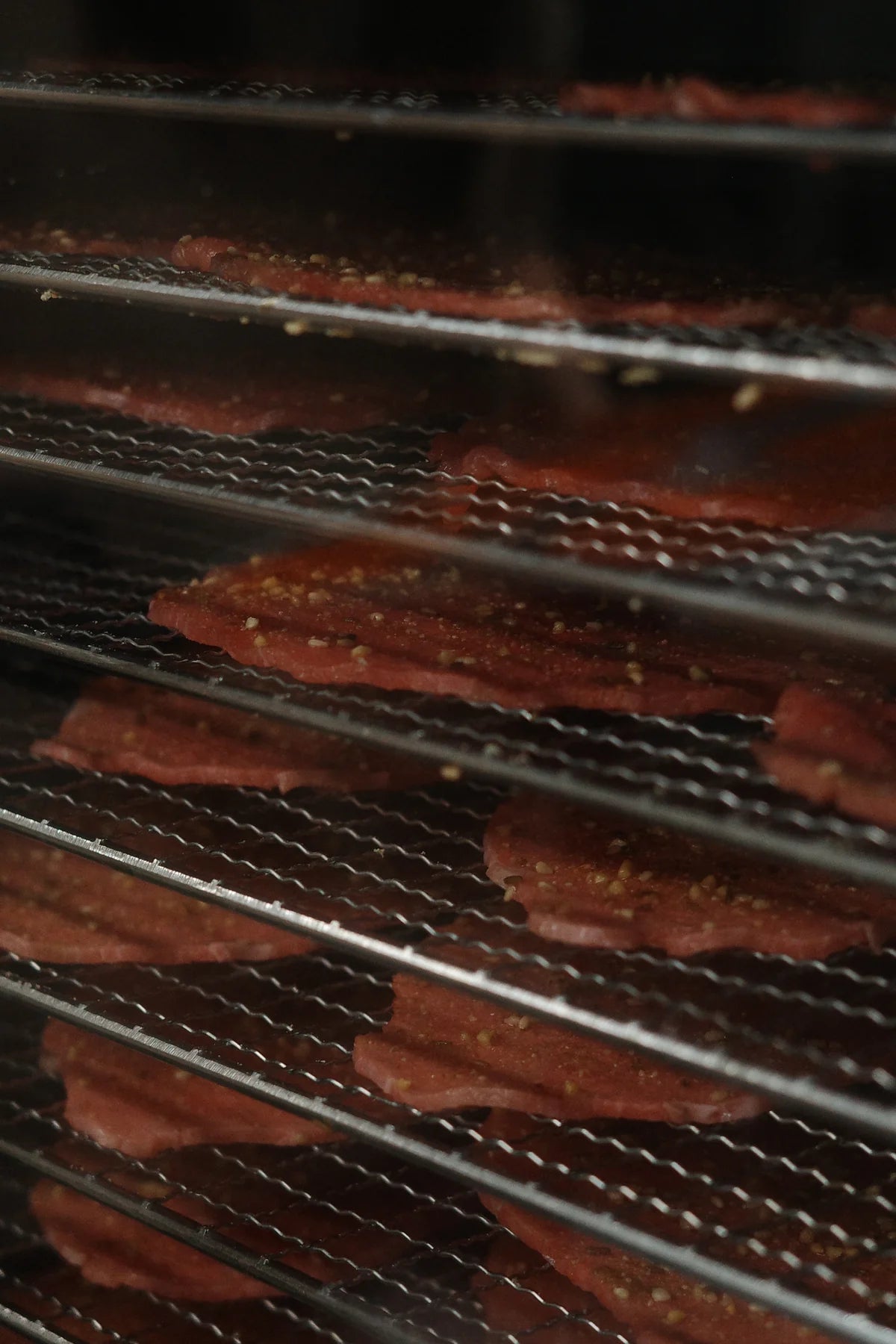 Beef slices deep into the slow dry